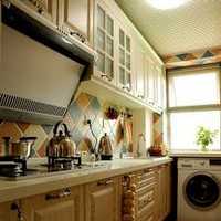现代两室两厅原木色厨房装修效果图