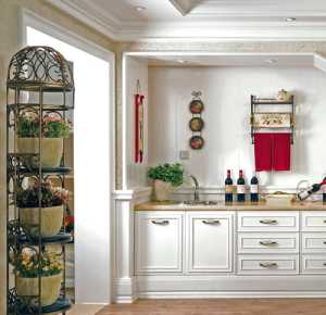 现代别墅厨房白色厨柜装修效果图