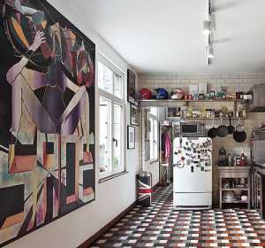 现代别墅银灰色墙面厨房装修效果图