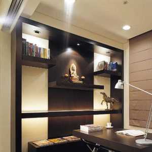 书柜现代简约楼房书房装修效果图