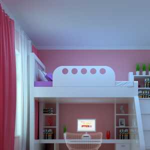 客厅背景墙粉色调调的儿童房装饰效果图