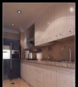 墙上置物架厨房橱柜现代装修效果图
