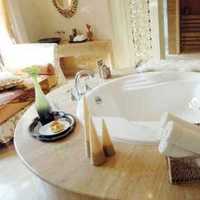 浴缸简约面盆实木置物架装修效果图