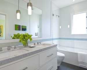 欧式瓷砖背景墙浴缸浴室装修效果图
