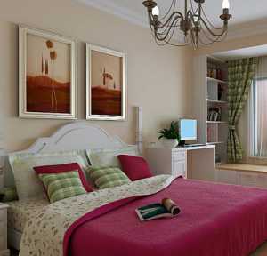现代简约卧室纯色窗帘装修效果图