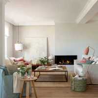 二居客厅蓝色休闲沙发装修效果图