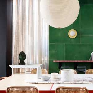 中式简约客厅餐厅一体装修效果图