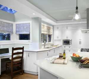 现代别墅雪白色厨房装修效果图