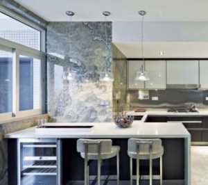 白色经典厨房现代三居装修效果图