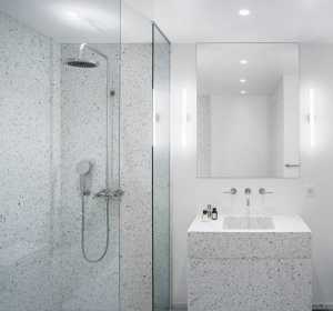 现代墙上置物架浴缸浴室装修效果图