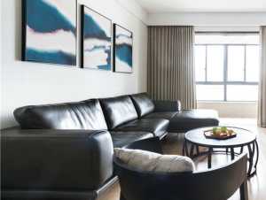 现代美式灰色系起居室装修效果图