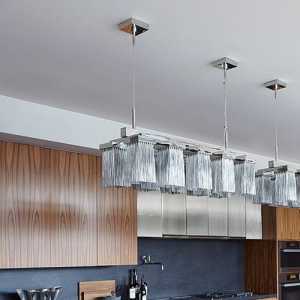 现代别墅棕色橱柜厨房装修效果图