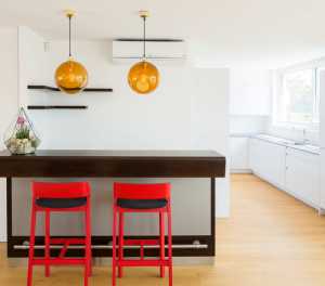现代别墅黑白色系列厨房装修效果图