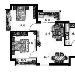 中式客厅石材装修效果图