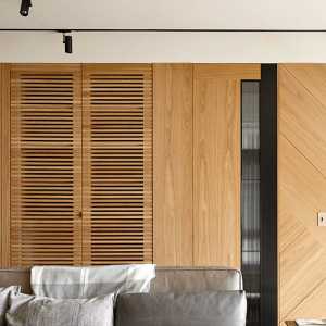 北欧别墅木质柱子客厅装修效果图