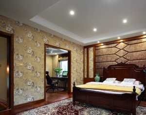 卧室背景墙卧室东南亚盆栽装修效果图