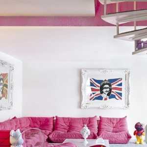 復式樓粉色浪漫的客廳裝修效果圖大全2012圖片