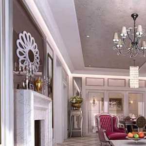 欧式别墅挑高客厅水晶吊灯装修效果图