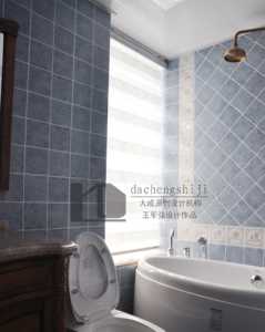 瓷砖背景墙卫生间浴缸面盆装修效果图