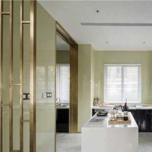 现代别墅厨房棕木质储物柜装修效果图