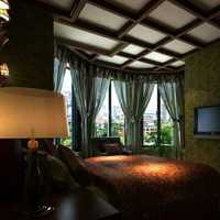 中式古典三居室卧室窗帘装修效果图