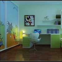 清新绿色二居儿童房间装修效果图
